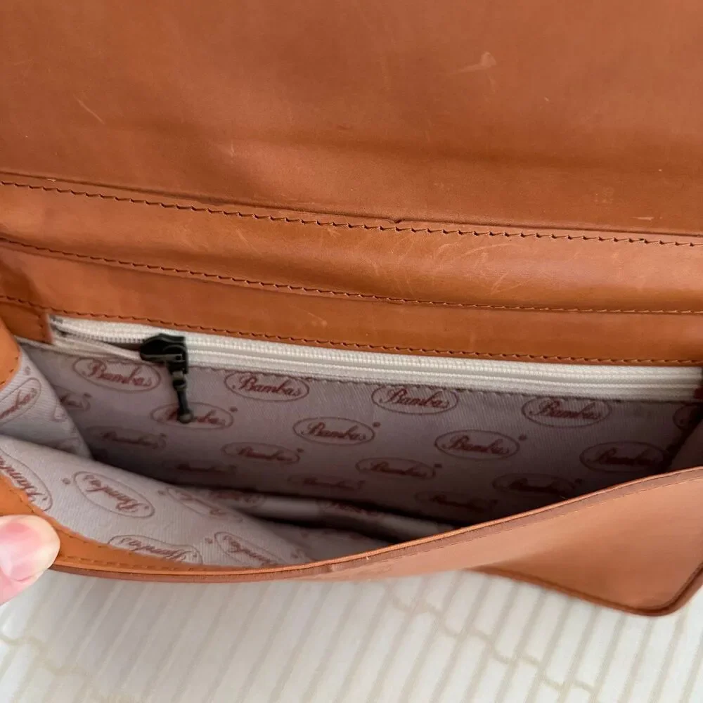 BAMBAS Artwork Handmade Leather Shoulder Bag Clutch